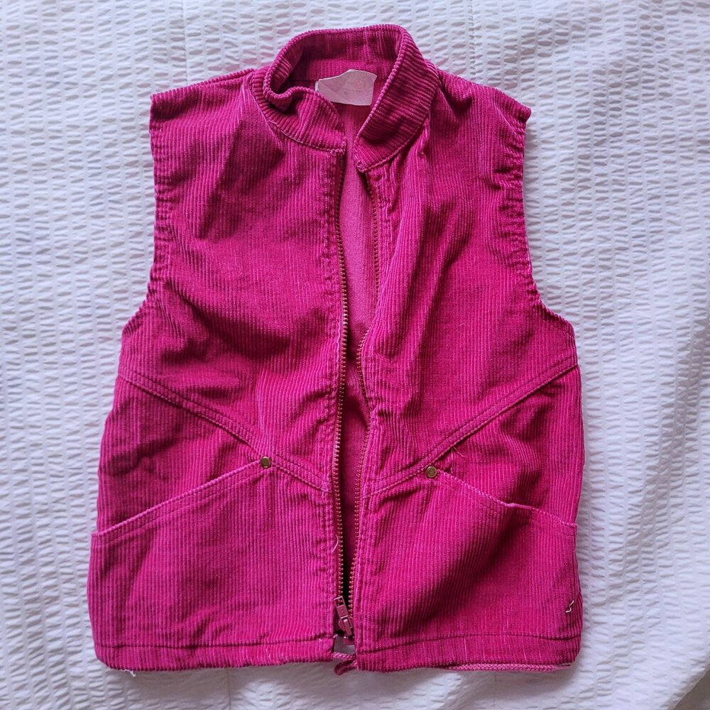Rascals Plum Vintage Y2k Corduroy Zip-up Tank Top